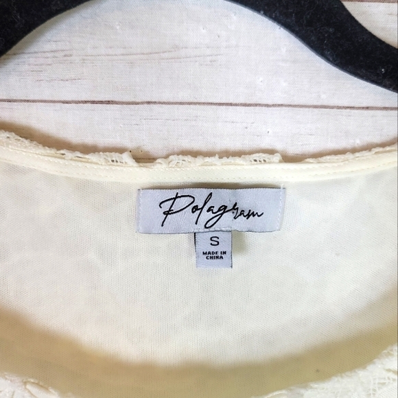 POLAGRAM CROCHET FLORAL LACE CREAM MIDI DRESS, SZ SMALL - Picture 7 of 16